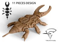 Parasitic Being Sci-fi creepy alien bug Posed version | 3D
