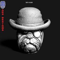 bulldog Gentlemen version 1 Penstand cum flowerpot | 3D