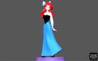 ARIEL BLUE DRESS LITTLE MERMAID DISNEY princess ANIMATION | 3D