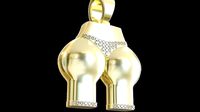 Butt Gold Pendant 3D Print Model | 3D