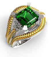 Emerald Bridal Ring  | 3D