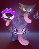 Pokemon - Gastly Haunter and Gengar with two different poses  | 3D