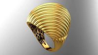 SEA WAVE PLAIN FUSION RING-R09- | 3D