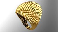 SEA WAVE PLAIN FUSION RING-R08- | 3D