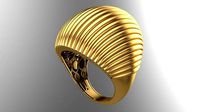 SEA WAVE PLAIN FUSION RING-R07- | 3D