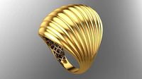 SEA WAVE PLAIN FUSION RING-R06- | 3D