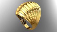 SEA WAVE PLAIN FUSION RING-R05- | 3D