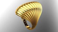 SEA WAVE PLAIN FUSION RING-R03- | 3D