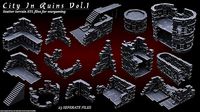 CITY IN RUINS VOL 1 PRINTABLE SCATTER TERRAIN | 3D