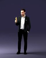 man with award 0524 3d print ready | 3D