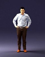 Man in white shirt 0005 3D Print Ready | 3D