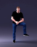 Man in black t-shirt and jeans 1201 3D Print Ready | 3D