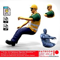 N5 construction worker driving | 3D