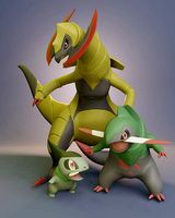 Pokemon - Axew Fraxure and Haxorus with two different poses each | 3D