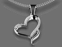 Fantacy heart pendant sterling gold printable 3D model | 3D