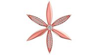 luxury diamon leaf pendant 3086 | 3D