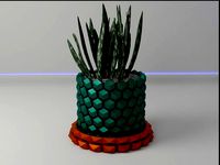 Hexagon flower pot V2 with drain | 3D