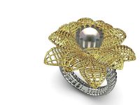 Flower jali with prong setting ring stl verified | 3D