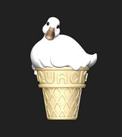 Duck icecream Melted duck design quack | 3D