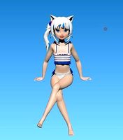 Gawr Gura cat swinsuit figure | 3D