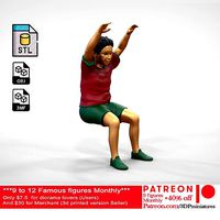 N14 Football fan Spectator Mexican waving in stadium | 3D