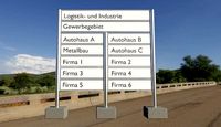 Company Signpost 2 Columns High-Poly Version