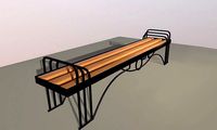 Bench Low-poly 3D model