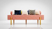 Sofa Athena Makeshift Bed Orange Fabric