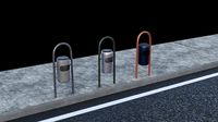 Trash Can - Street 3 Different Colors Low Poly 3D Model