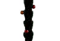 Christmas decoration garland on wooden pilar