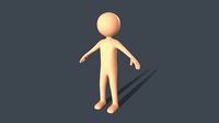 Low Poly Game Ready Stickman Rigged