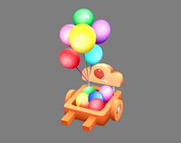 Cartoon Balloon Booth - Wooden Rickshaw