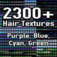 over 2300 Hair Textures in Purple Blue Cyan Gree