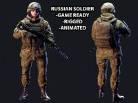 RUSSIAN SOLDIER Animated 3D Model