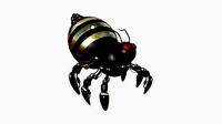 Cute Robot E05 Black Gold - SciFi Character Design