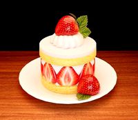 Strawberry Short Cake with cream 3D model