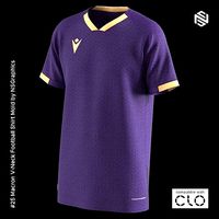 Macron V-Neck Football Shirt for CLO3D-Marvelous Designer