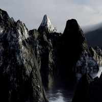 3D Rocky Mountains and Ocean Landscape Model - Fjords