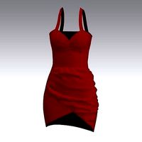 DRESS LITTLE  RED  ANVELOPE SKIRT  SCALLOPPED COLAR LOOK