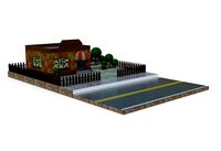 Low poly Roadside Coffee restaurant