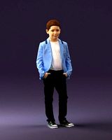 Young boy in bright blue blazer 0754