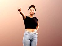 Jani 12818 - Standing Casual Woman Pointing