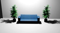 High Quality 3D sofa with Beautiful trees