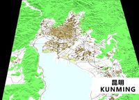 KunMing City urban planning maquett  building terrain