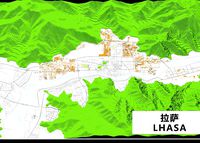 Lhasa City urban planning maquett  building terrain
