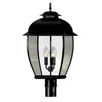 Quoizel Bain Outdoor Post Lantern in Mystic Black