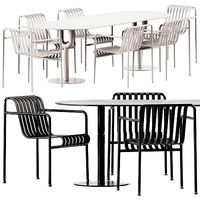 Piper Pedestal Pill Table and Palissade Armchair by Hay