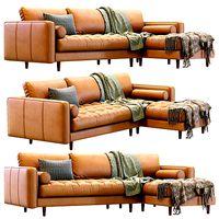 Sven Charme Tan Right Sectional Sofa