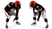 Cleveland Browns American Football Player Crouching Fur