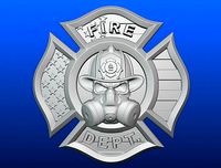 Firefighter Dept Skull for CNC Routers and 3D Printers
